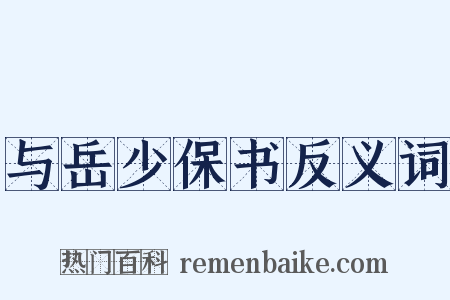与岳少保书反义词是什么意思的图片